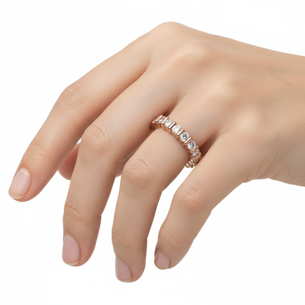 Alianza compromiso leon oro rosa de 1.75 cts - Imagen 2