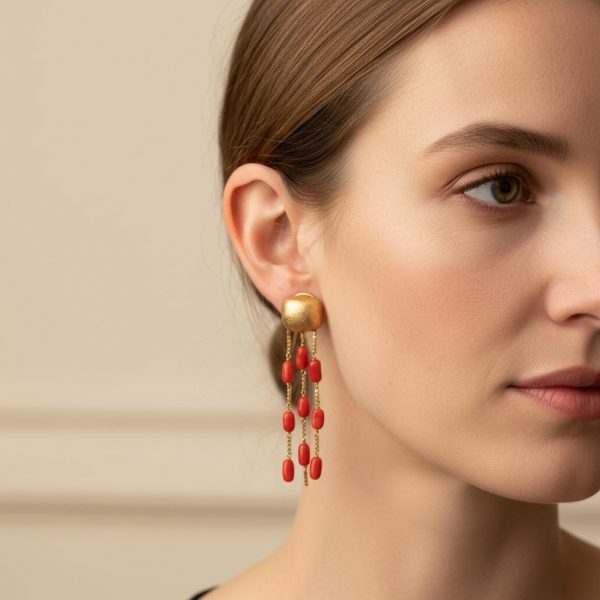 Pendientes anemona coral - Imagen 2