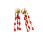 Pendientes anemona coral