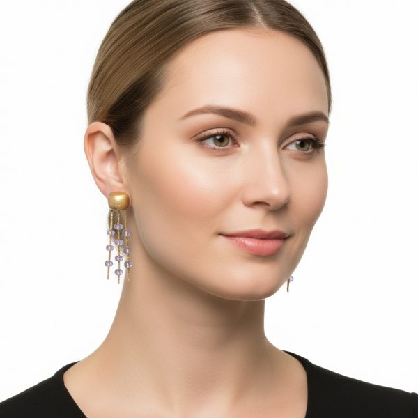 Pendientes anemona tanzanitas - Imagen 2