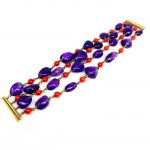Pulsera coral y amatistas
