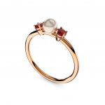 Anillo rubies y perla
