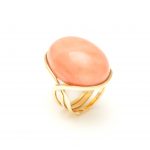 Anillo bochon coral