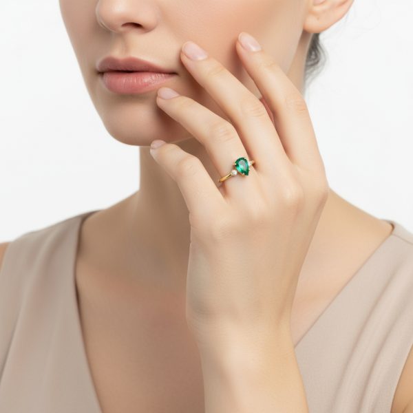 Anillo cadere esmeralda - Imagen 2