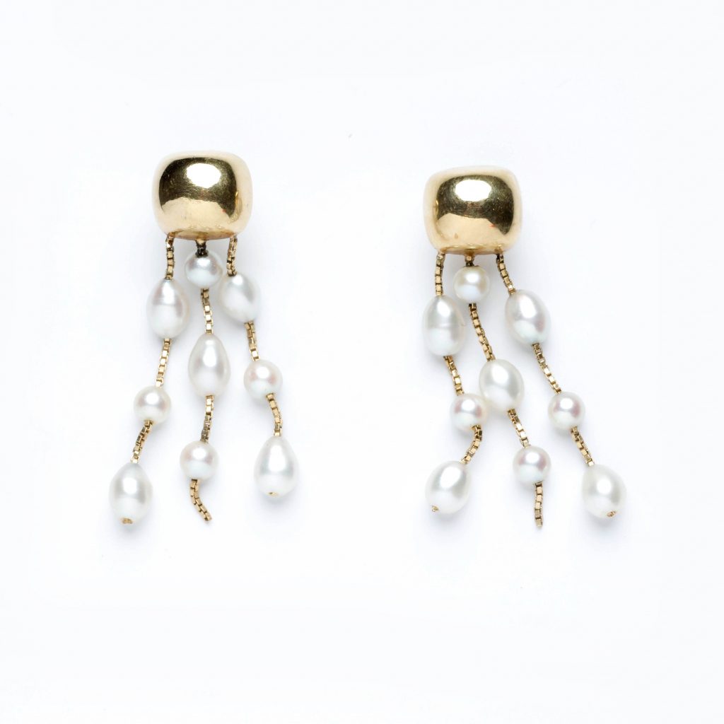 Pendientes Anemona Perla. JRoca
