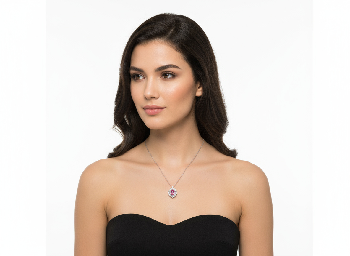 Gargantilla zafiro rosé - Imagen 3