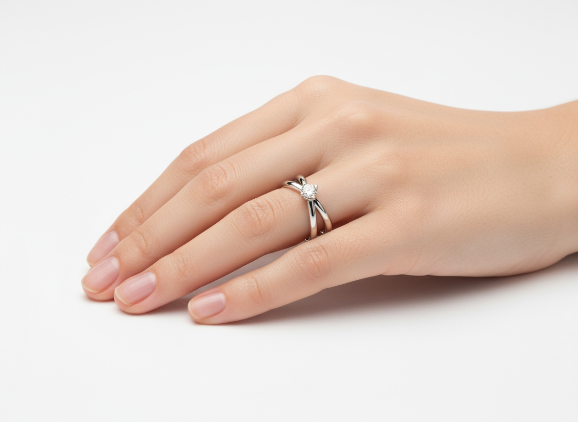 Anillo solitario compromiso cruzado - Imagen 3