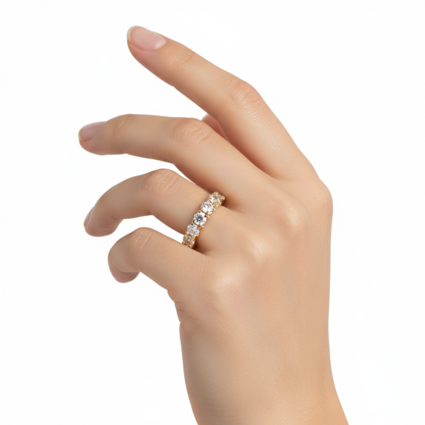Alianza oro amarillo modelo u con brillantes de 0,20 ct - Imagen 2