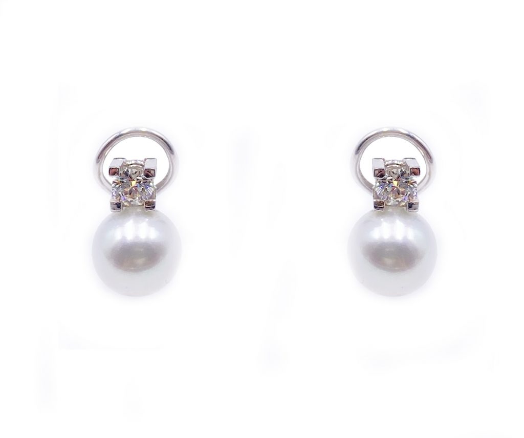 Pendientes Tú y Yo Perla y Brillante. J.Roca