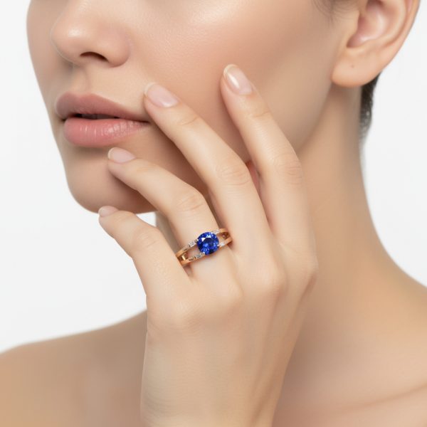 Anillo zafiro cushion - Imagen 2