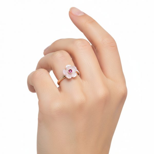 Anillo flor de nacar - Imagen 2