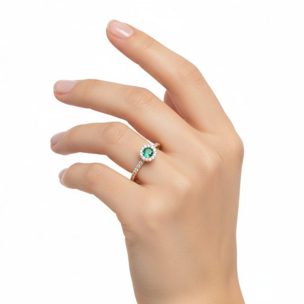 Anillo esmeralda roseton - Imagen 2
