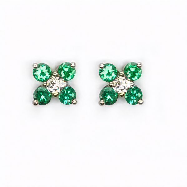Pendientes flor esmeralda