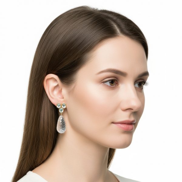 Pendientes briolette cristal de roca - Imagen 2
