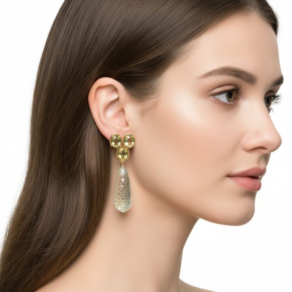 Pendientes briolette turmalinas verdes - Imagen 2