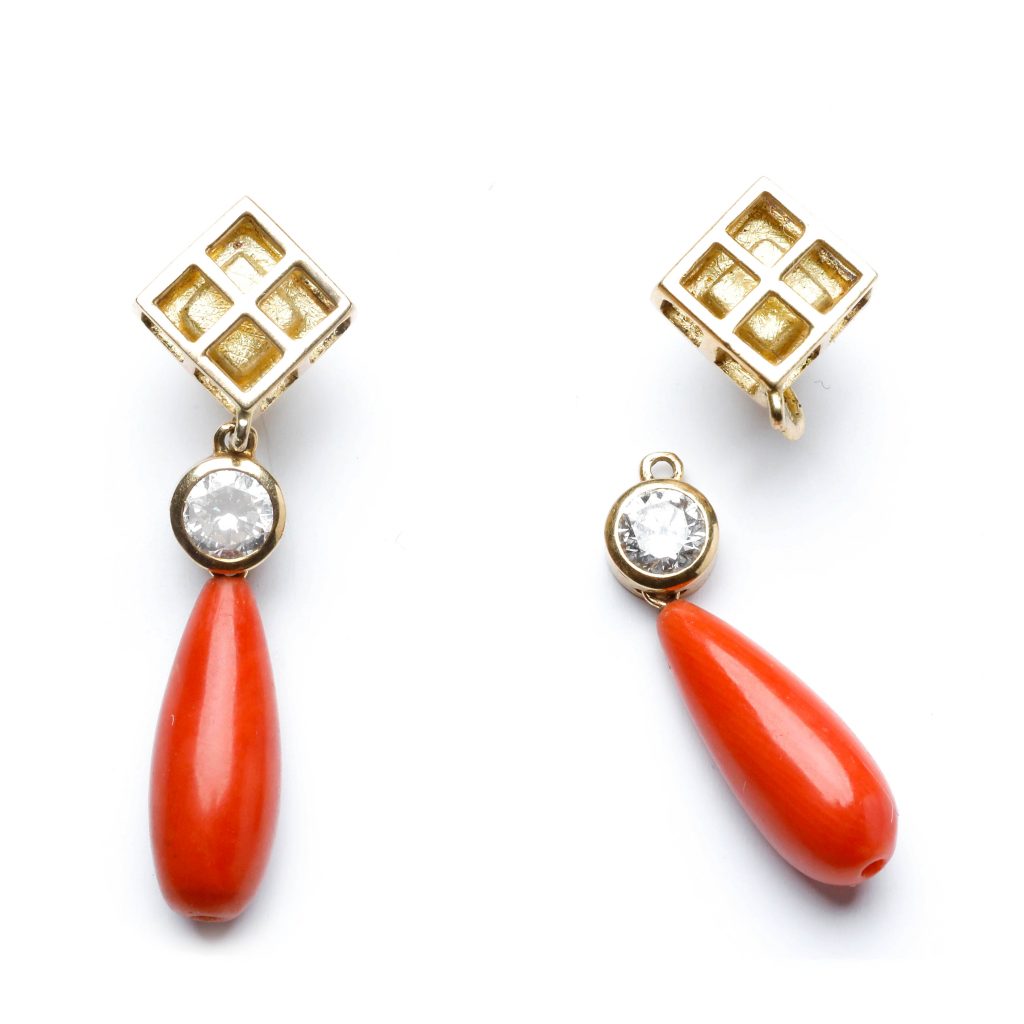 Pendientes drop coral - J.Roca