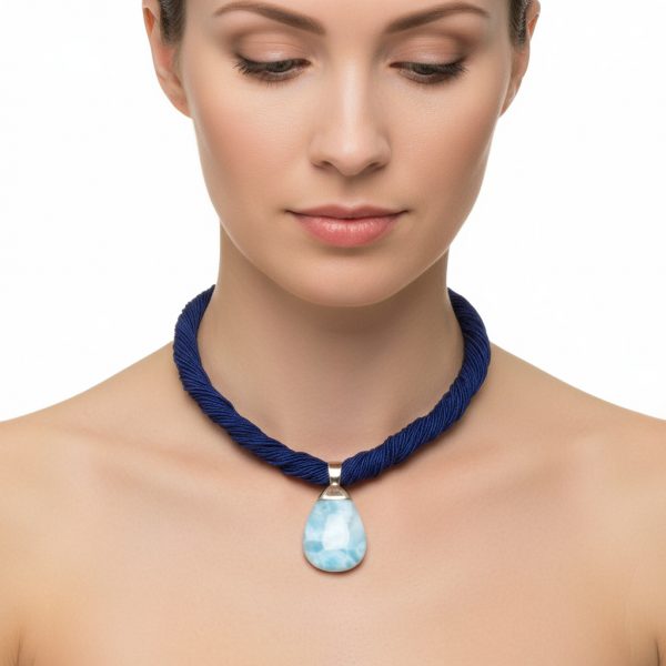 Collar lapis lazuli y larimar - Imagen 2