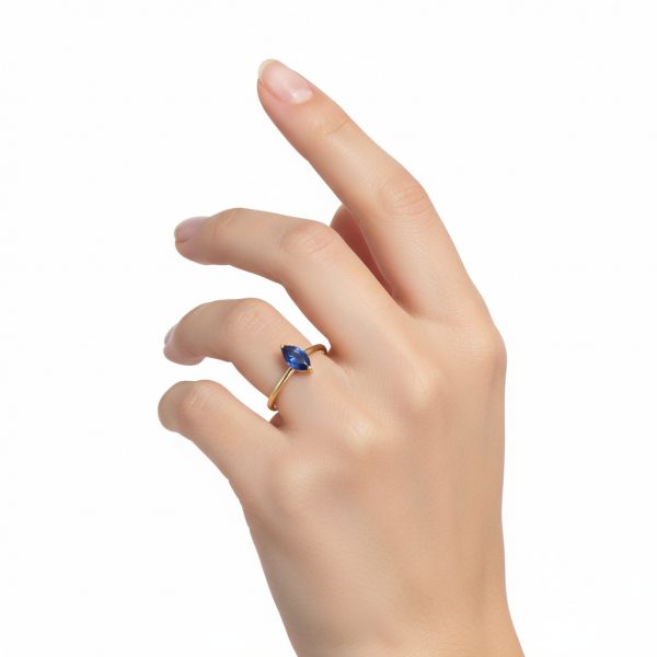 Anillo marquise zafiro - Imagen 2
