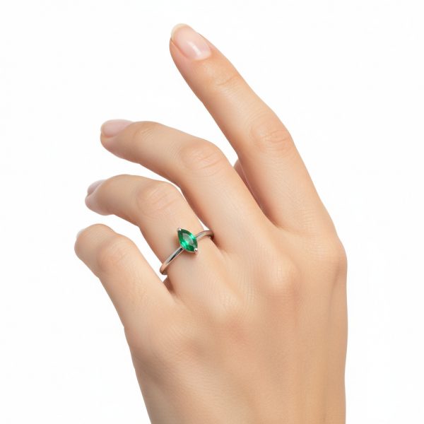 Anillo marquise esmeralda - Imagen 2
