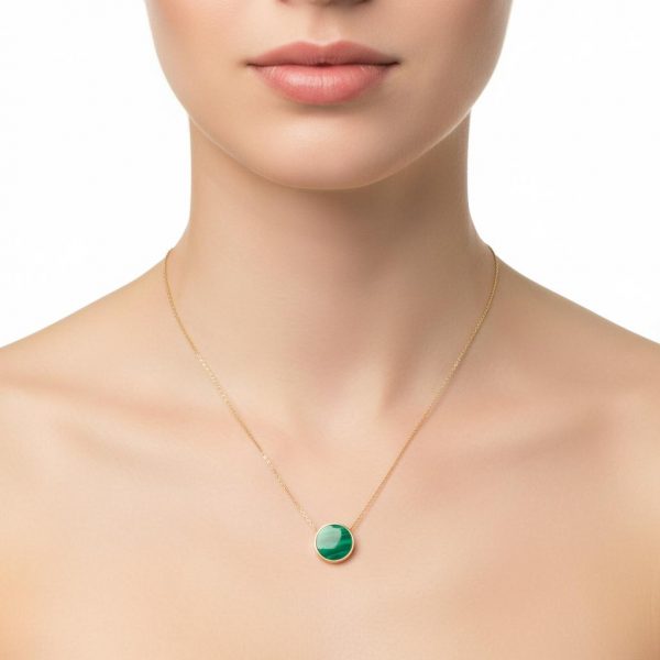 Collar circulo malaquita - Imagen 2