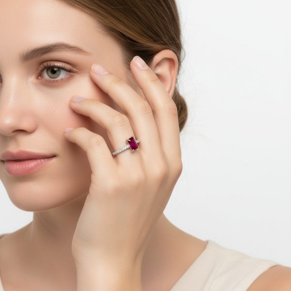 Anillo rubi baguette - Imagen 2
