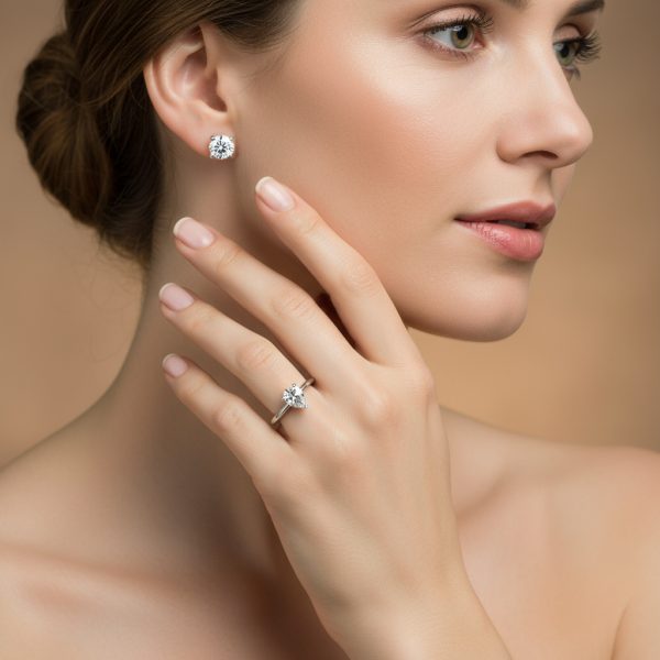 Anillo solitario perilla de 0,30 cts - Imagen 2