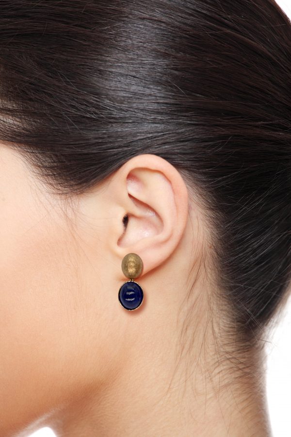 Pendientes tanzanita cabujon - Imagen 2