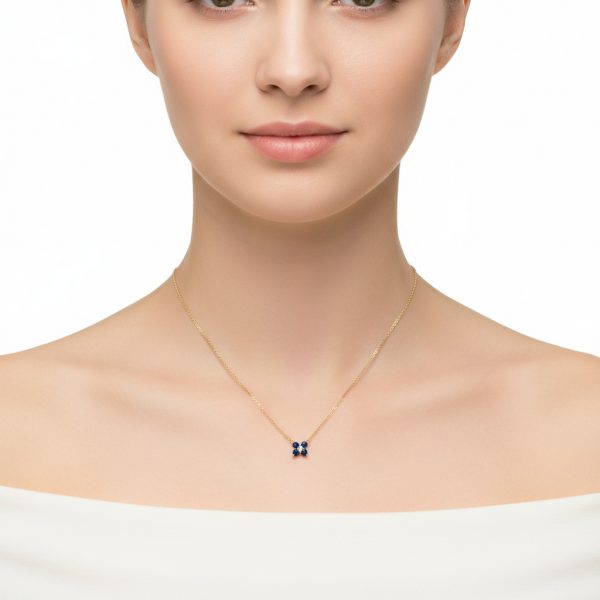 Collar zafiro flor - Imagen 2