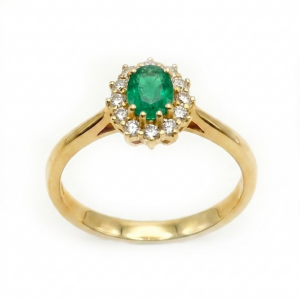 Anillo Roseton esmeralda Oval